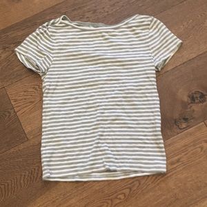 Madewell kids small white and green short sleeved shirt
